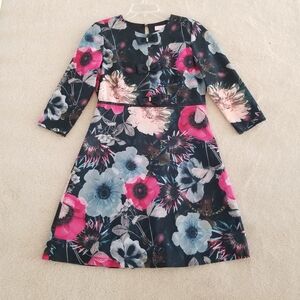 Ted Baker London Cedina Black Floral Dress Size 8 (Baker Size 3)